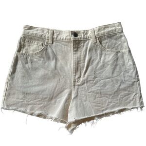 Cream High Rise Denim Shorts